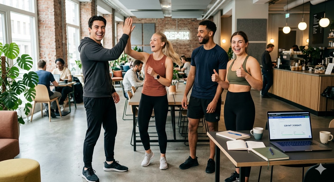 Person som firar en vinst – symboliserar framgångsrik förändringsledning